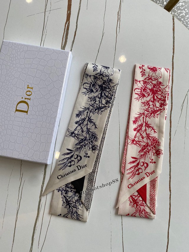 Dior專櫃新款迪奧D字母飄帶多功能發束領巾絲巾綁帶 mmyj1596